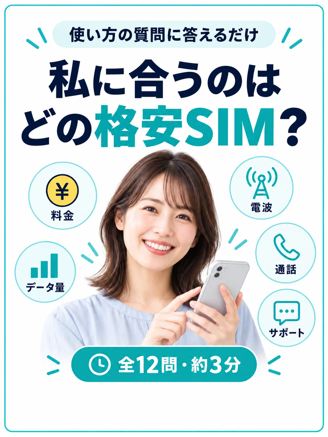 使い方の質問に答えるだけ。私に合うのはどの格安SIM？
